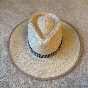 Brixton Women’s Jo Straw Rancher Hat with Black and White Band NWOT size small
